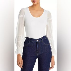 NWT Generation Love Shelly Combo Silk Sleeve Top Size Medium